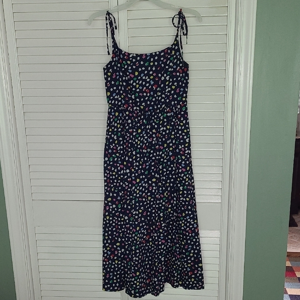J. Crew Blue and White Spaghetti Strap Maxi Dress